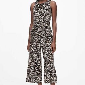 NWT Banana Republic Women’s Leopard Print Crop Wide Leg Sleeveless Jumpsuit, 2